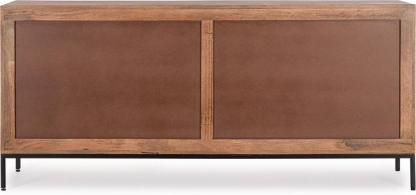 Sideboard Aidinka aus Mangoholz, Retro Chic Design, Braun, handgefertigte Fronten, 180 cm Bild 3