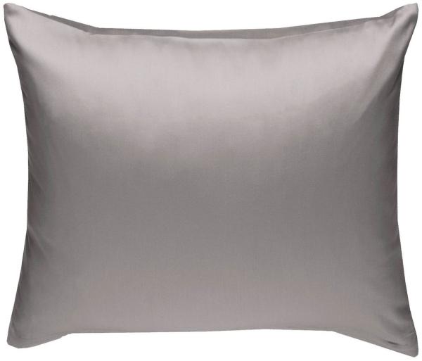 Bettwaesche-mit-Stil Mako-Satin / Baumwollsatin Bettwäsche uni / einfarbig dunkelgrau Kissenbezug 40x40 cm