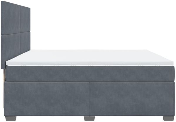vidaXL Boxspringbett mit Matratze Dunkelgrau 180x200 cm Samt 3293273 Bild 11