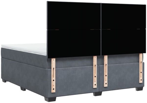 vidaXL Boxspringbett mit Matratze Dunkelgrau 180x200 cm Samt 3293273 Bild 12