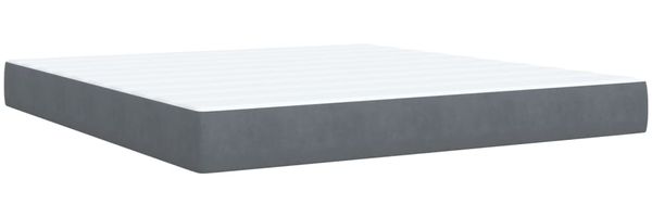 vidaXL Boxspringbett mit Matratze Dunkelgrau 180x200 cm Samt 3293273 Bild 9