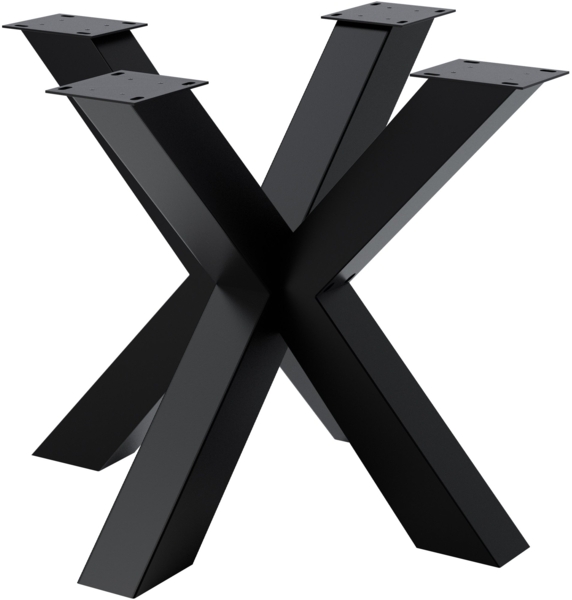 CLP Tischbeine Harlan pulverbeschichtetes Metall bis 300 kg belastbar,schwarz 85x85x71 cm