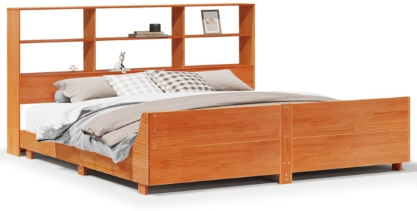 vidaXL Massivholzbett ohne Matratze Wachsbraun 180x200 Kiefernholz 3323682