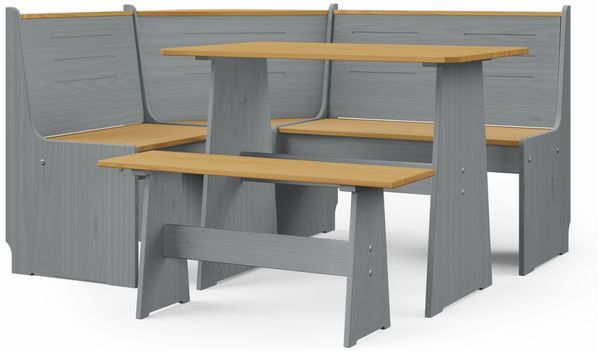 HTI-Living Eckbank Eckbankgruppe Marija (Set, 3-St, 1 Esstisch, 1 Eckbank mit Rücklehne, 1 Sitzbank), Esstisch Eck- und Sitzbank Landhausstil