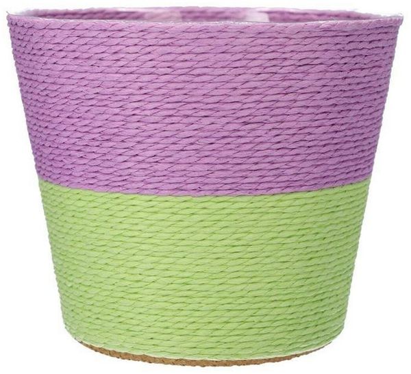 INNA-Glas Übertopf Blumenkorb NERIONKO Duo, lila-grün, 16 cm, Ø 19 cm