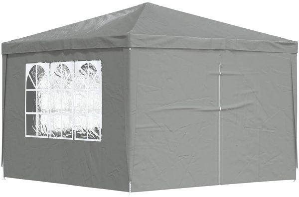 vidaXL Party-Zelt 300 x 300 x 255 cm Hellgrau PE und Stahl 42032999