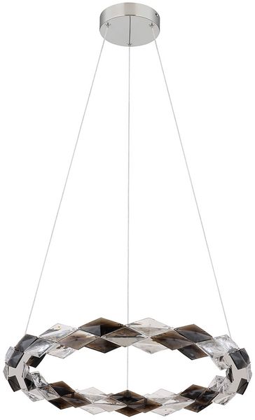 LED Pendelleuchte, Kristalle rauch klar, H 130 cm
