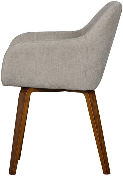 Esszimmerstuhl Base aus Samt, klassische Eleganz, sandfarben, gepolstert, Holzgestell Bild 2