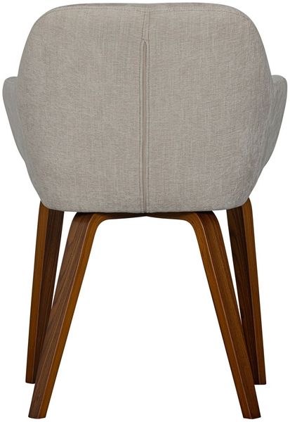 Esszimmerstuhl Base aus Samt, klassische Eleganz, sandfarben, gepolstert, Holzgestell Bild 3