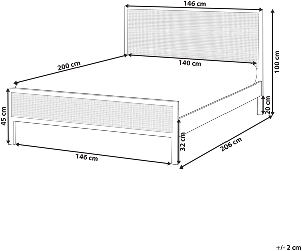 Bett mit Lattenrost Kiefernholz SALERNAS 140 x 200 cm Schwarz Bild 2