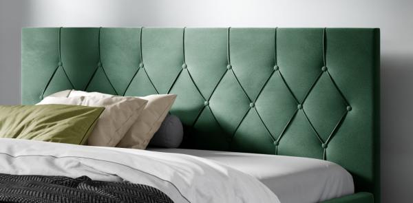 Polsterbett Schlafzimmerbett LORENA 200x200cm Standard in Stoff Alova Grün Bild 2