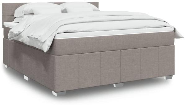 vidaXL Boxspringbett mit Matratze Taupe 180x200 cm Stoff 3289451