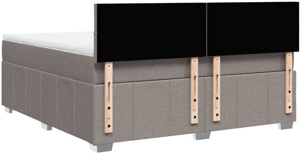 vidaXL Boxspringbett mit Matratze Taupe 180x200 cm Stoff 3289451 Bild 8