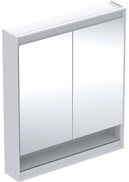 Geberit ONE Spiegelschrank mit ComfortLight, 2 Türen, Aufputzmontage, mit Nische, 75 x 90 x 15 cm, 505.832.00, Farbe: weiss / Aluminium pulverbeschichtet - 505.832.00.2