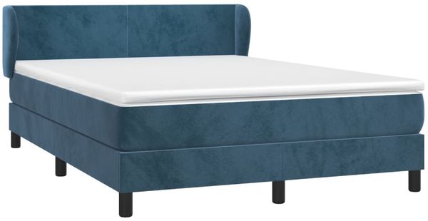 vidaXL Boxspringbett mit Matratze Dunkelblau 140x190 cm Samt 3127371 Bild 3