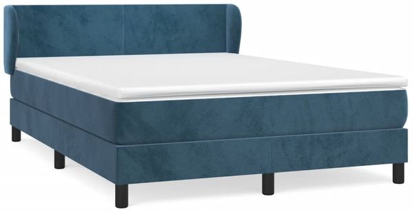 vidaXL Boxspringbett mit Matratze Dunkelblau 140x190 cm Samt 3127371 Bild 2