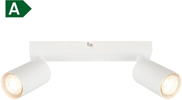B.K.Licht Deckenstrahler BK_DS1630 EEK A LED Deckenlampe, Schwenkbar, Deckenspot, LED wechselbar, Warmweiß, Inkl. 2x GU10, 3.000 K, 450Lm, 2W, 15,5 x 5,5 x 25,5 cm, Weiß