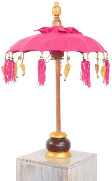 Oriental Galerie Sonnenschirm Kleiner Tischschirm aus Indonesien Pink Gold