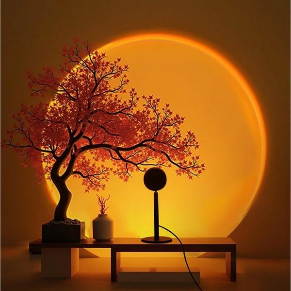 FELIXLEO LED-Sternenhimmel Sunset Lampe, 4 Farben USB LED Projektor mit 180° Drehung