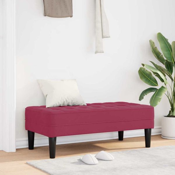 vidaXL Bank mit Kissen Weinrot 113 x 57 x 39 cm Samt 42001952