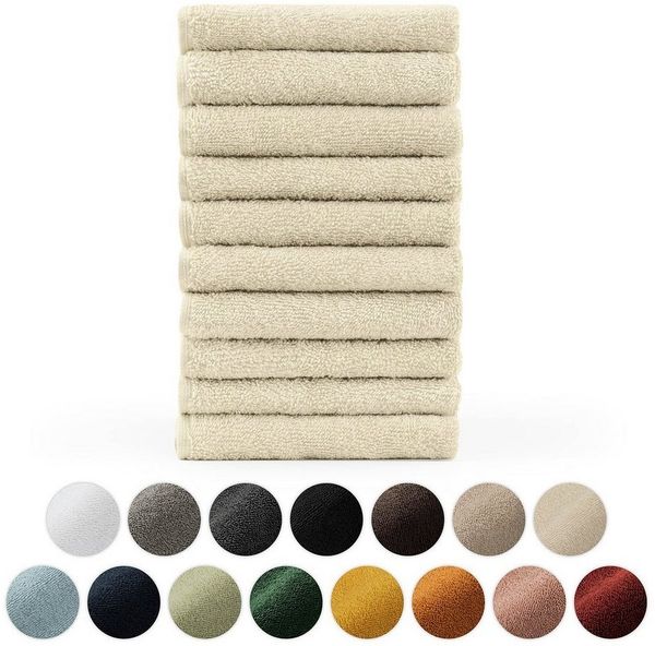 Blumtal Gästehandtücher Premium 10er Set Gästehandtücher rechteckig 30x50 cm, Frottee (10-St), Handtücher Set, 100% Baumwolle