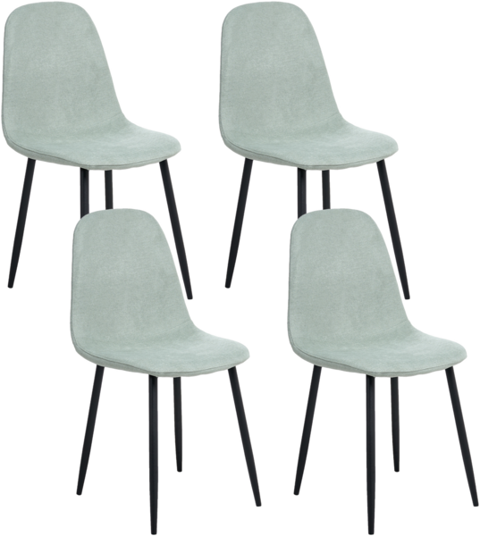Esszimmerstuhl 4er Set CRANDALL Stoff Hellgrün