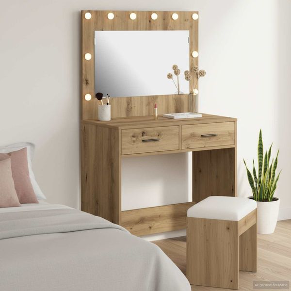 Schminktisch, Kosmetiktisch Artisan-Eiche 78,5 x 41 x 135 cm Holzwerkstoff