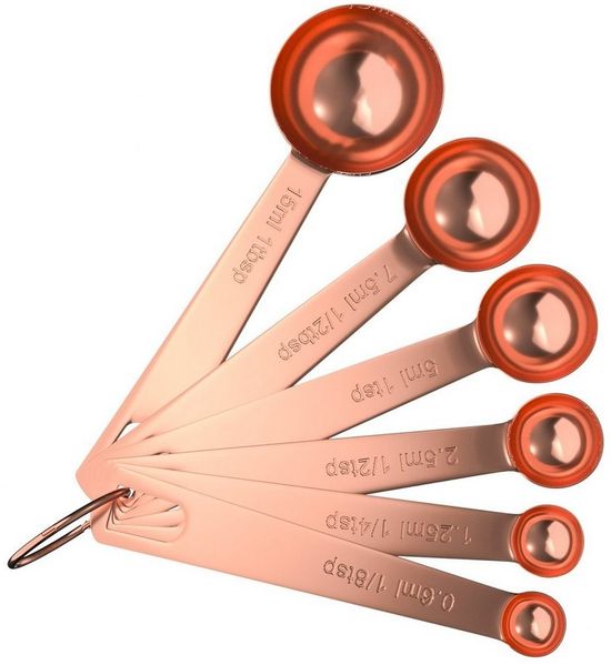 Intirilife Messlöffel, Edelstahl, (6-St, 6x Messlöffel), 6-teiliges Messlöffel Set aus Edelstahl