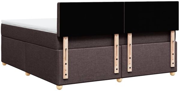 vidaXL Boxspringbett mit Matratze Dunkelbraun 180x200 cm Stoff 3289076 Bild 8
