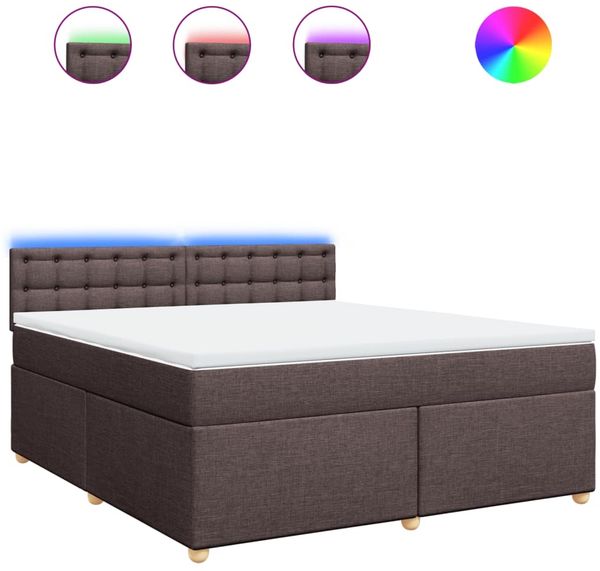 vidaXL Boxspringbett mit Matratze Dunkelbraun 180x200 cm Stoff 3289076 Bild 2