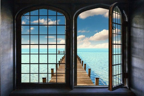 queence Wandsticker Bora Bora, Wandsticker, Wandbild, selbstklebend, 3D, Fenster