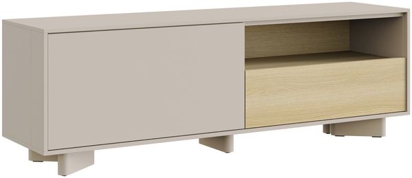 Selsey 'Distria' TV-Lowboard mit Schublade Kaschmirgrau / Eichenholzoptik, 140 cm