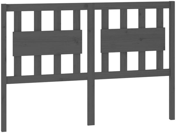 Kopfteil, Bettkopfteil, Minimalistisch Grau 125,5x4x100 cm Massivholz Kiefer
