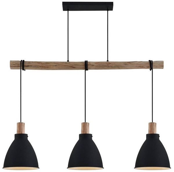 Lindby Hängeleuchte Trebale, Metall, Schwarz IP20, 3 x 60 W