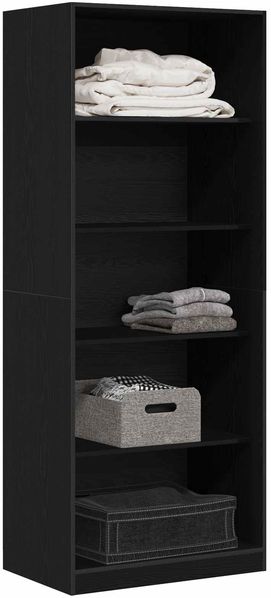 vidaXL Kleiderschrank mit Regal Schwarz Eichen-Optik 80 x 50 x 200 cm 3378503 Bild 3
