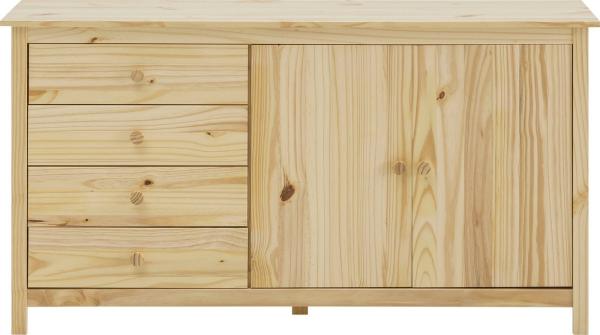 Sideboard Kiefer massiv Natur lackiert 2 Türen 4 Schubladen