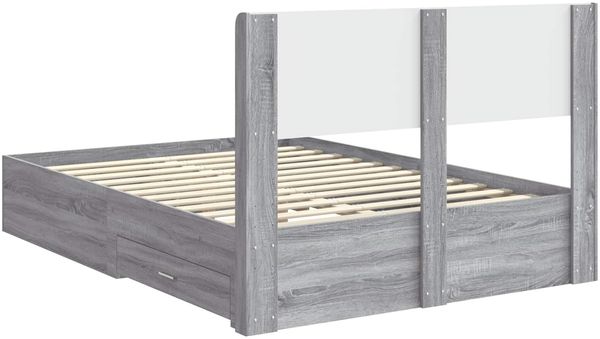 vidaXL Bettgestell mit Stauraum und Kopfteil Grau Sonoma Holzwerkstoff 3414450 Bild 8