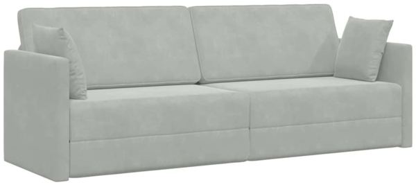 vidaXL Boden-Sofa-Bett Hellgrau 213 x 70 x 77 cm Samt 4106726