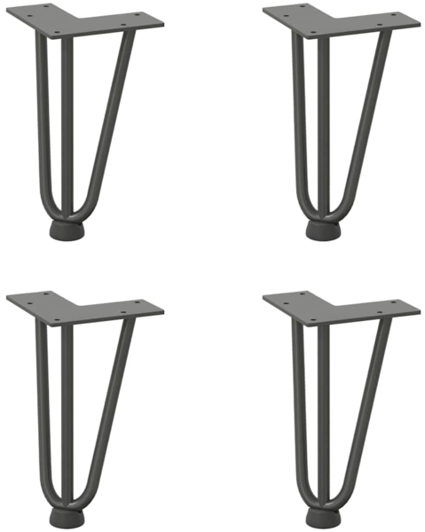 vidaXL Haarnadelbeine für Couchtisch 4 Stk. Anthrazit 20 cm Massivstahl 4012434