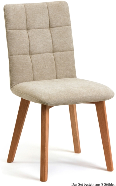 Esszimmerstuhl (8er-Set) Dareen 47x91x60 Eiche geölt/Natur