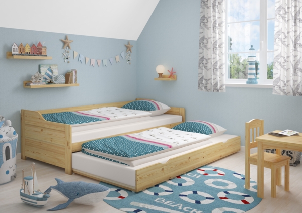 Sofabett Doppelbett Bettgestell 90x200 Einzelbett Bett + Bettkasten Kiefer massiv 60.34-09 Bild 6