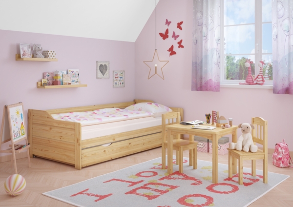 Sofabett Doppelbett Bettgestell 90x200 Einzelbett Bett + Bettkasten Kiefer massiv 60.34-09 Bild 5