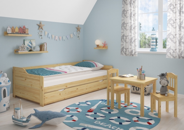 Sofabett Doppelbett Bettgestell 90x200 Einzelbett Bett + Bettkasten Kiefer massiv 60.34-09 Bild 7