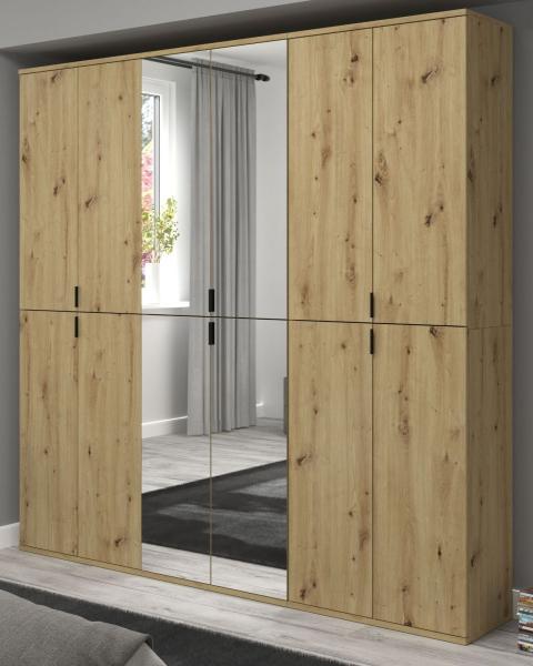 Garderobenschrank mit Spiegel Line-Up in Eiche 183 x 193 cm