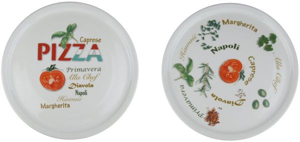 Retsch Arzberg Pizzateller Ø 30cm mit Dekor Porzellan Set, (2 St), pro Set 2 verschiedene Motive, spülmaschiengeeignet