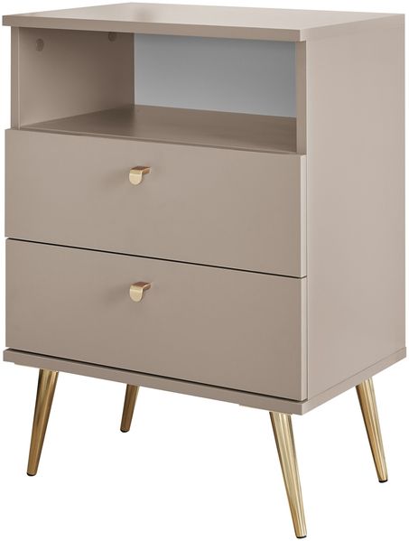Nachtkommode >Laila< in Beige, Melamin - 50x70x34cm (BxHxT)