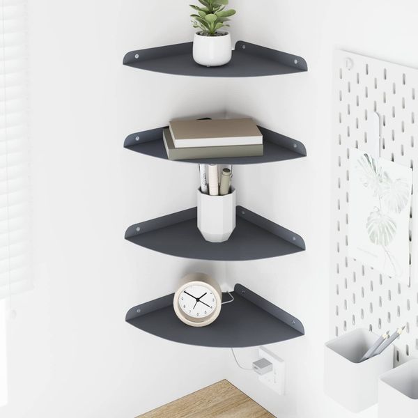 vidaXL Schwebendes Regal mit Regal 4 pcs Anthrazit 24 x 24 x 2,3 cm 8004103