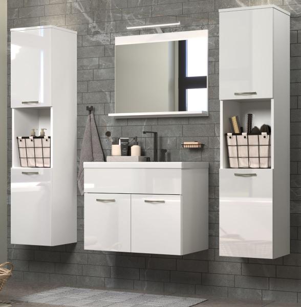 Badmöbel Set Haven in weiß Hochglanz Lack 150 cm