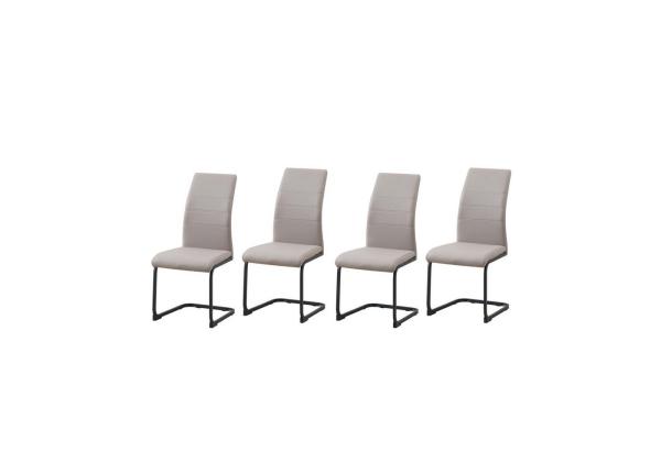 HTI-Line Freischwinger Schwingstuhl 4er Set PU cappuccino SallyP (Set, 4 St), Freischwinger Esszimmerstuhl Kunstleder