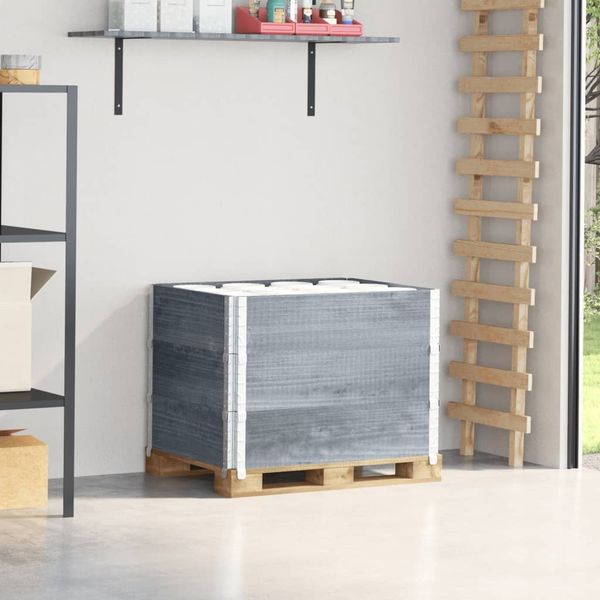 vidaXL Paletten-Aufsatzrahmen 3 Stk. Grau 80x60 cm Massivholz Kiefer 3295364
